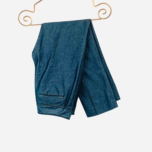 Magaschoni Blue Denim Straight Pants Hook-Eye 2 - Picture 5 of 8